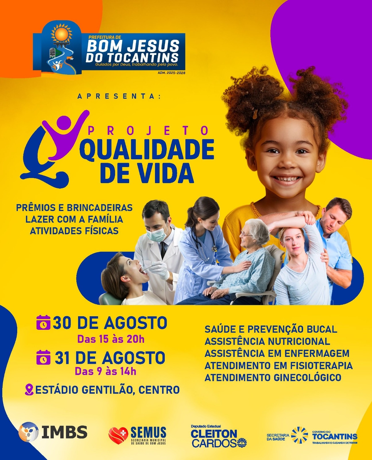 Projeto Qualidade de Vida leva saúde, lazer e bem-estar à comunidade de Bom Jesus do Tocantins